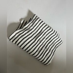 Aden + Anais grey and white striped muslin swaddle infant blanket